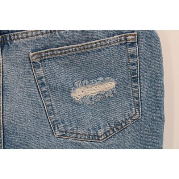 BDG SUMMER CUTOFF Urban Outfitters High Rise Cheeky Jean Shorts Frayed Hem Sz 32 - Picture 7 of 10